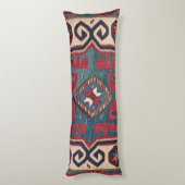 Blue Western Santa Fe Cowboy Style Lichaamskussen (Achterkant (Verticaal))