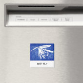 "Blue Wet Fly" Flyfish Art Magnet (In Situ (Lave-vaisselle))