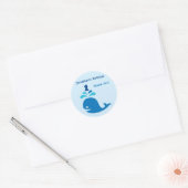 Blue Whale 1e Verjaardagsgunst Sticker (Envelop)