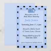 Blue Whale Baby shower Invitation Kaart (Voorkant / Achterkant)