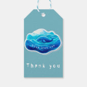 Blue Whale Cute, personalized Cadeaulabel (Achterkant)