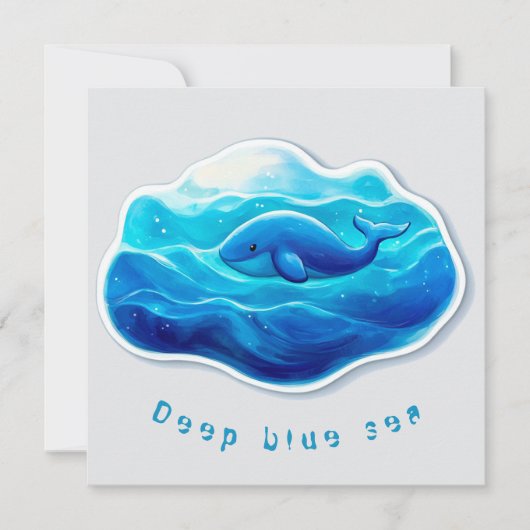 Blue Whale Cute, personalized Kaart (Voorkant)
