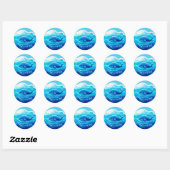 Blue Whale Cute, personalized Ronde Sticker (Vel)