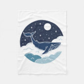 Blue Whale Dream Fleece Deken (Voorkant)
