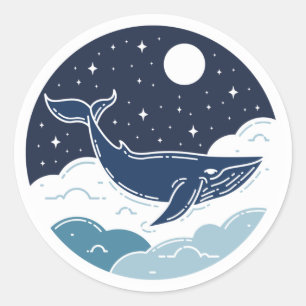 Blue Whale Dream Ronde Sticker
