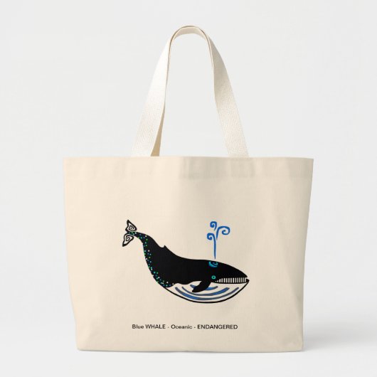 Blue WHALE - Jumbo canvas tas (Voorkant)
