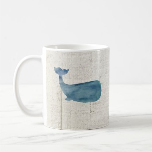 Blue Whale Nautical Shiplap Rustiek Koffiemok (Links)