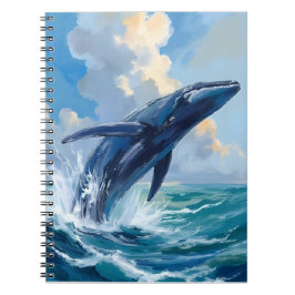 Blue Whale | Ocean Sea Animal Watercolor Notitieboek