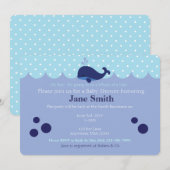 Blue Whale Theme Baby Boy Shower Invitation (Devant / Derrière)