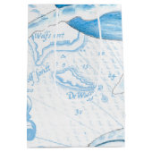 Blue Whales Family White Medium Cadeauzakje (Achterkant)