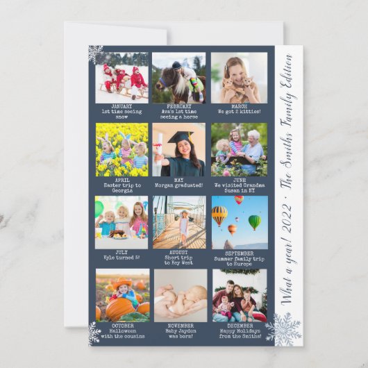 Blue What A Year Review 12 Photo Collage (Voorkant)