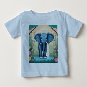 Blue Whimsical Baby olifant,