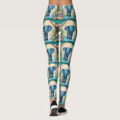 Blue Whimsical Baby olifant, Leggings (Achterkant)