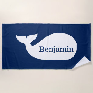 Blue Whimsical Personalized Children's Strandlaken