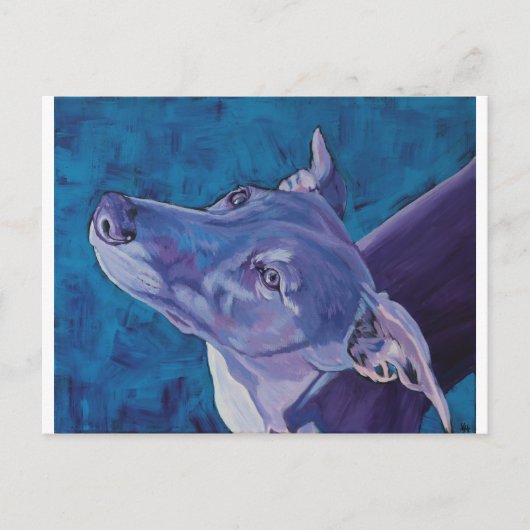 Blue Whippet Briefkaart (Voorkant)