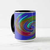 Blue Whirlwind Design Monogramme Mug (Devant gauche)