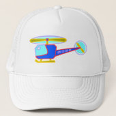Blue Whirly-Curly Helikopter Trucker Pet (Voorkant)