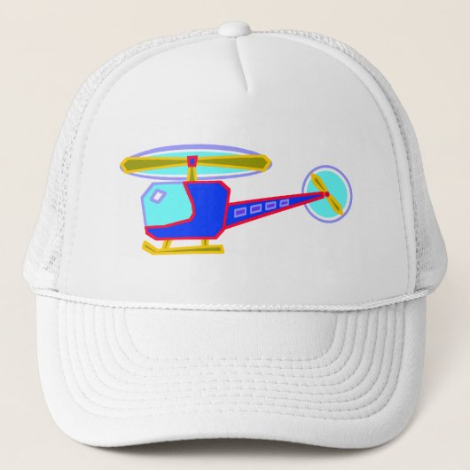 Blue Whirly-Curly Helikopter Trucker Pet (Voorkant)