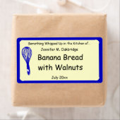 Blue Whisk Gepersonaliseerd Zelfgemaakt eten Etiket (Insitu)
