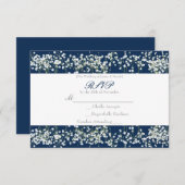Blue & White Babys Respiration mariage carte RSVP (Devant / Derrière)