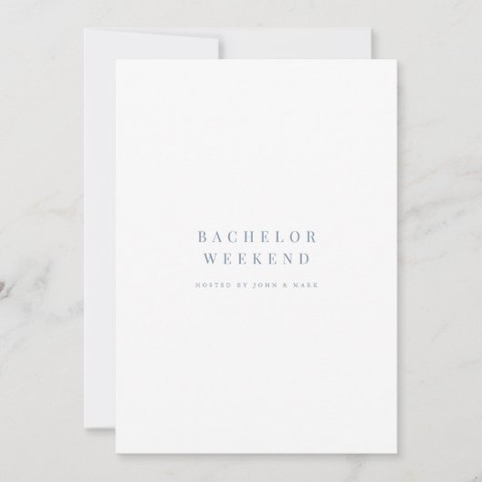 Blue & White Bachelor Weekend Invitation Kaart (Voorkant)