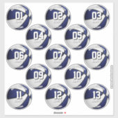 blue white basketbal spelnamen sticker (Vel)