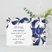 Blue White Basketballs Jongens Verjaardagsfeest Kaart (Staand voorkant)