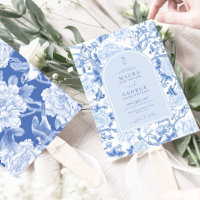 Blue White Birds Peony Chinoiserie Garden Wedding