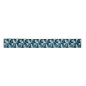 Blue White Black Geometric Rhombic Pattern Lint (Voorkant)