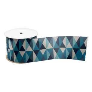 Blue White Black Geometric Rhombic Pattern Lint