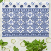 Blue White Boho style tea towel Theedoek (Gevouwen)