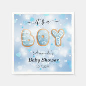 Blue White Boy Baby shower Servet (Voorkant)