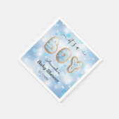 Blue White Boy Baby shower Servet (Hoek)