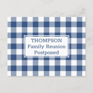 Blue White Buffalo Check Postponed Family Reunion Aankondigingskaart