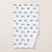 Blue White Bunny Bee Bad Handdoek (Handdoek)