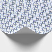 Blue White Ceramic look Diamond Pattern-cadeau Cadeaupapier (Hoek)