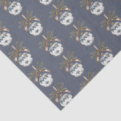 Blue White Champagne Gold Ornaments Christmas Tissuepapier (Detail)