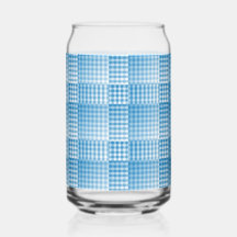 Blue White Checker Abstract Pattern