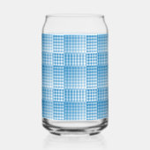 Blue White Checker Abstract Pattern Blikvorm Glas (Rechts)