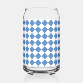 Blue White Checker Diamond Pattern Blikvorm Glas