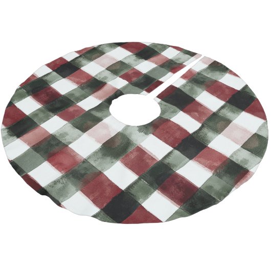 Blue White Chic Floral Kerstboom Rok (Gekanteld)