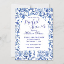 Blue & White Chinoiserie Bridal Shower Invitation