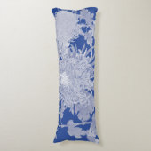 Blue White Chinoiserie Floral Lichaamskussen (Voorkant Verticaal)