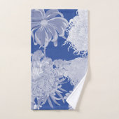 Blue White  Chinoiserie Floral Pattern Bad Handdoek (Handdoek)