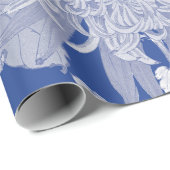 Blue White  Chinoiserie Floral Pattern Cadeaupapier (Rol Hoek)