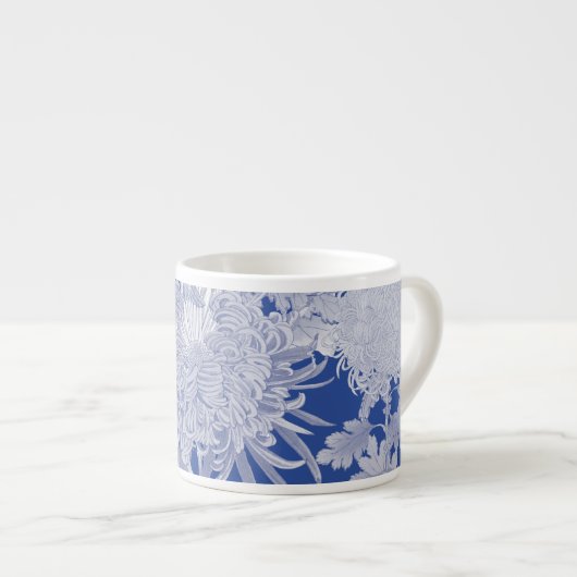 Blue White Chinoiserie Floral Pattern Espresso Kop (Voorkant rechts)