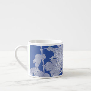 Blue White  Chinoiserie Floral Pattern Espresso Kop
