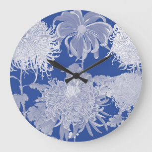 Blue White  Chinoiserie Floral Pattern Grote Klok