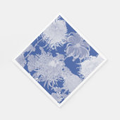 Blue White  Chinoiserie Floral Pattern Servet (Hoek)