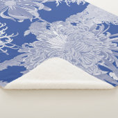 Blue White Chinoiserie Floral Sherpa Deken (3/4)